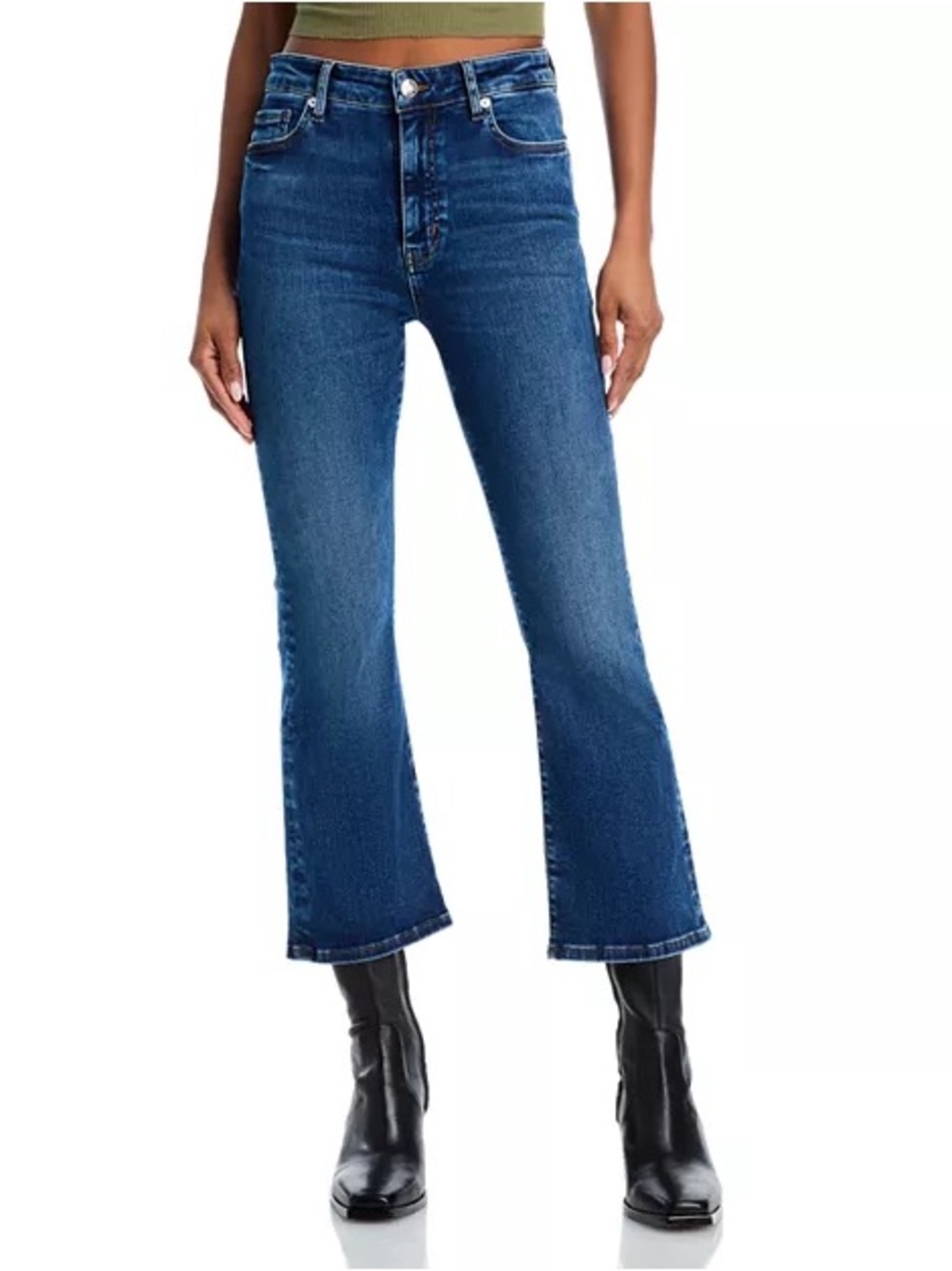 FRAME Denim Le Crop Mini Boot Jeans Skywalk Wash High Waist Ankle Flare Stretch
